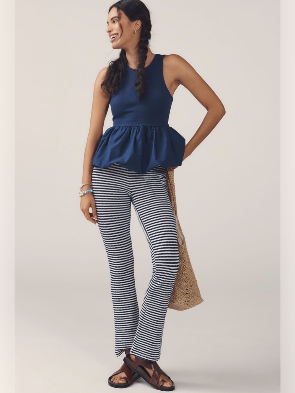 Maeve bubble peplum tank top